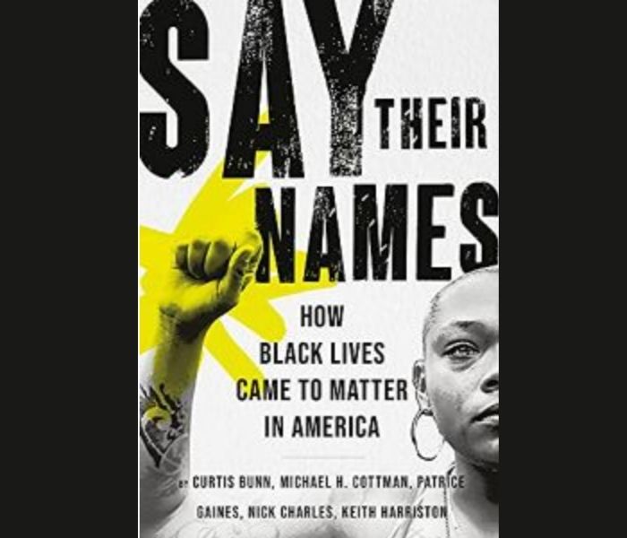 "Say Their Names - How Black Lives Matter in America" book cover.