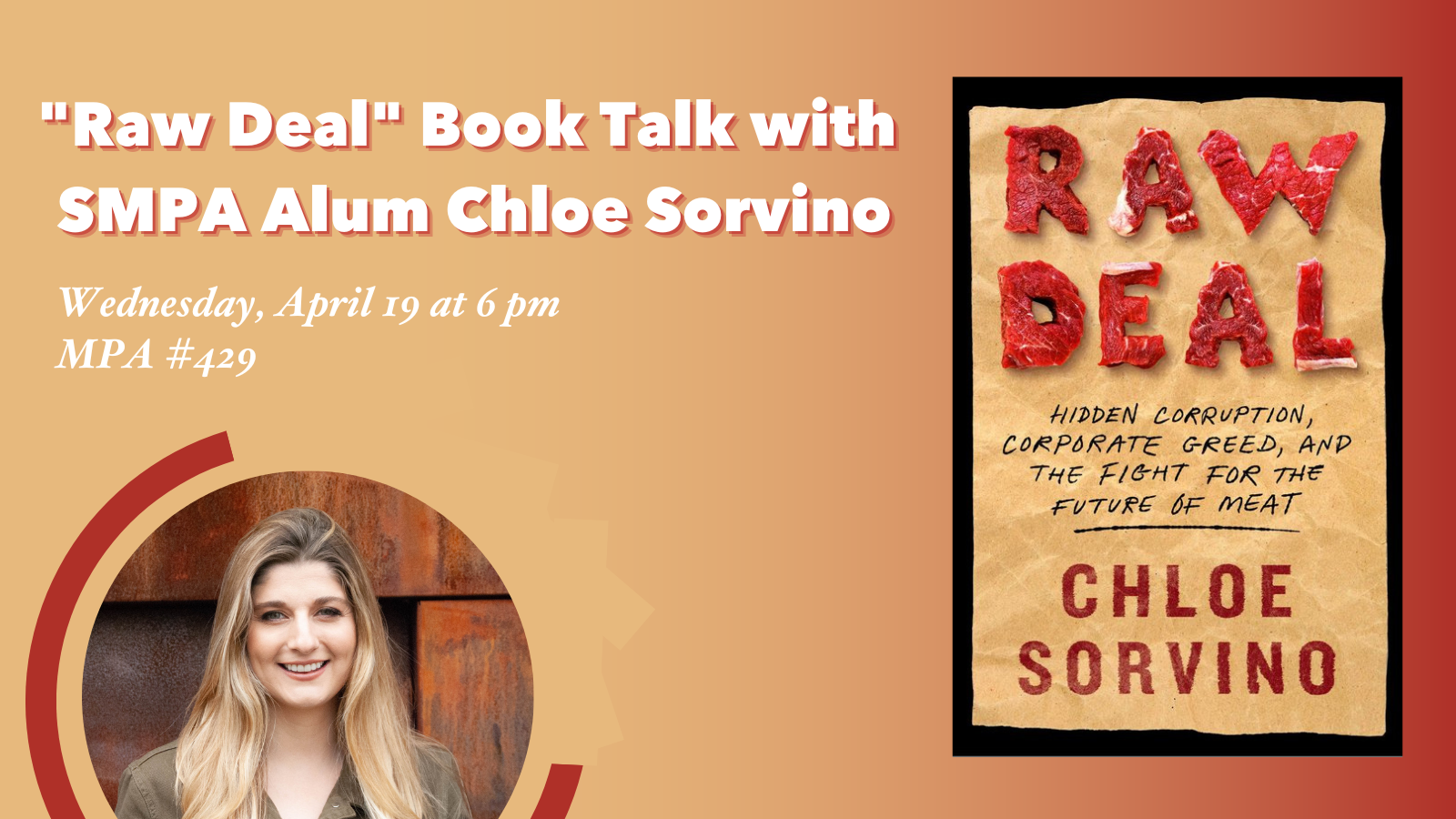 "Raw Deal" Book Talk with SMPA Alum Chloe Sorvino