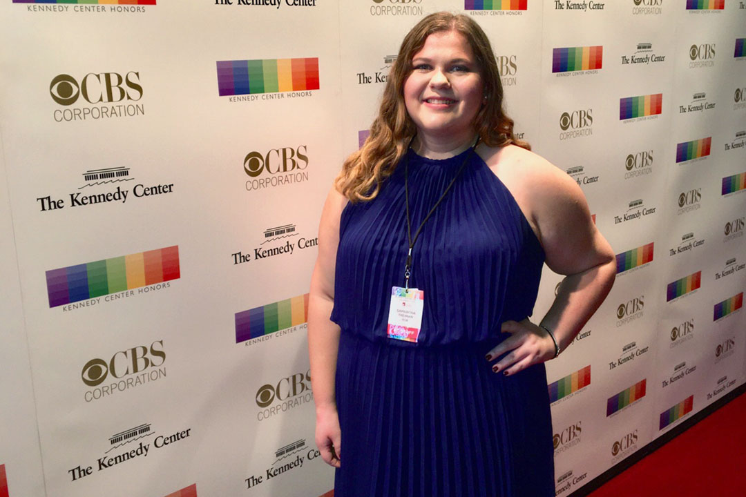 Samantha Treiman on red carpet at the Kennedy Center