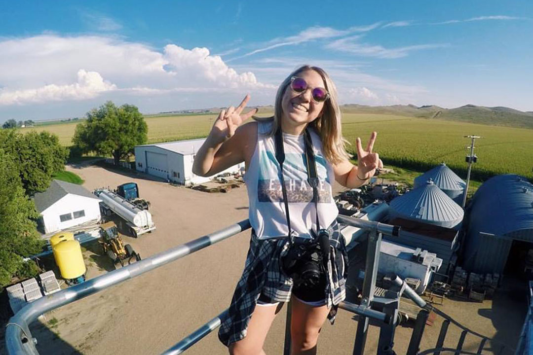 Laura Whaling at Nebraska farm