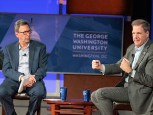 “The way [Trump] is going about it,” Chris Sununu said, “I love it and hate it at the same time.” (William Atkins/GW Today)