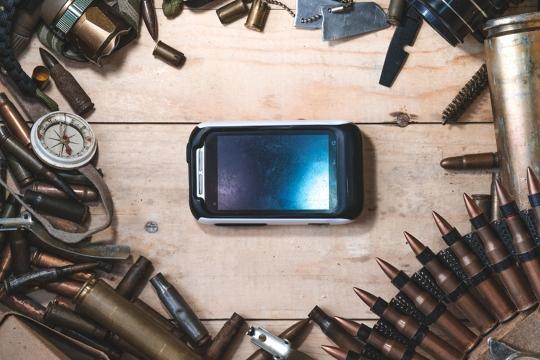 Cell phone on a table 