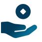 Icon hand receiving coin